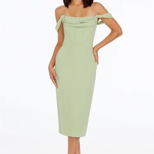 Dress the Population Vickie Corset Dress Sage